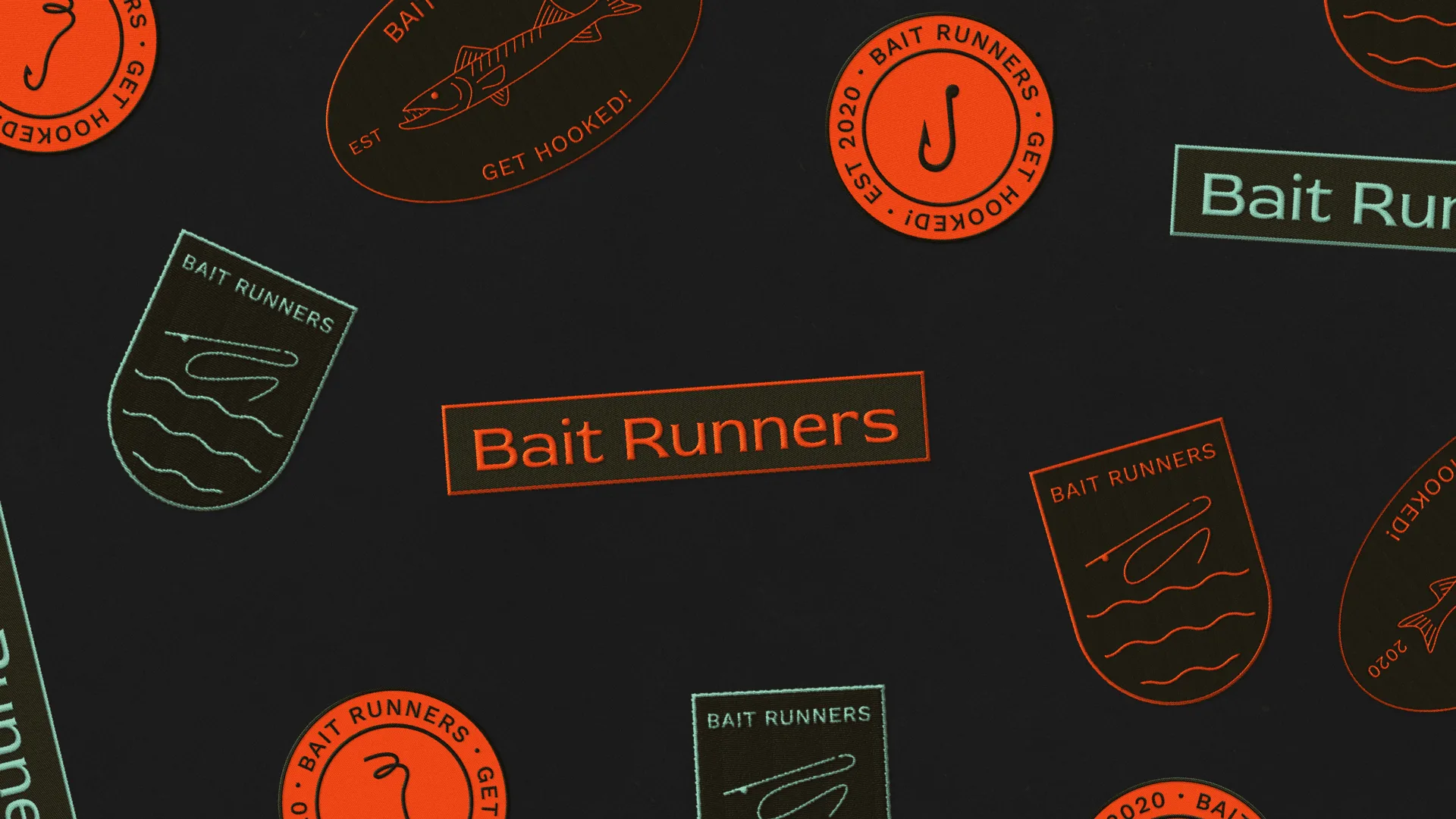 bait-runners-introduction-image-with-fishing-badges-embroidered-patches